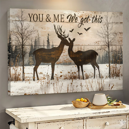 Lorva Wooden-Framed Canvas Wall You And Me We Got This