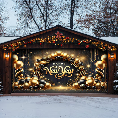 Lorva Garage Door Banner Sparkling New Year