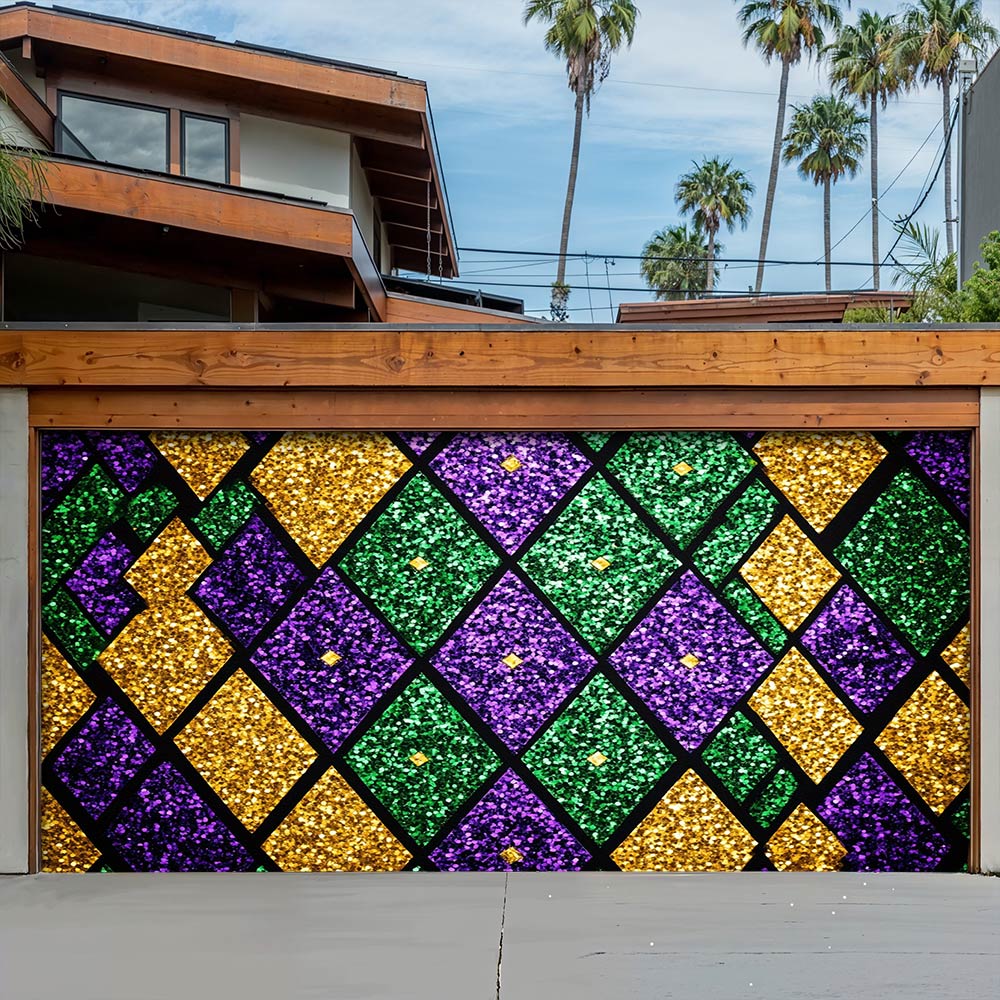 Lorva Mardi Gras Garage Door Banner Decoration
