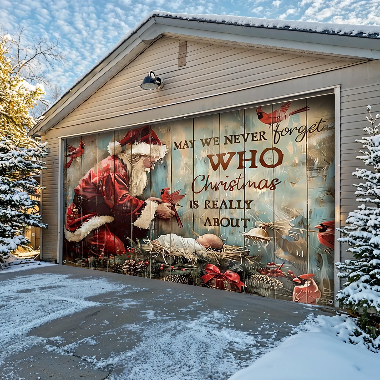 Lorva Christmas Garage Door Banner Decoration Hope Love