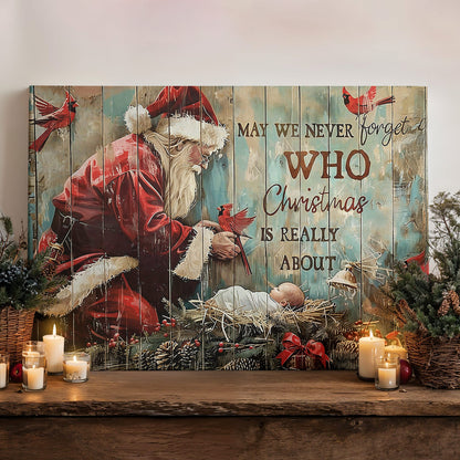 Lorva Christmas Wooden-Framed Canvas Wall Hope Love