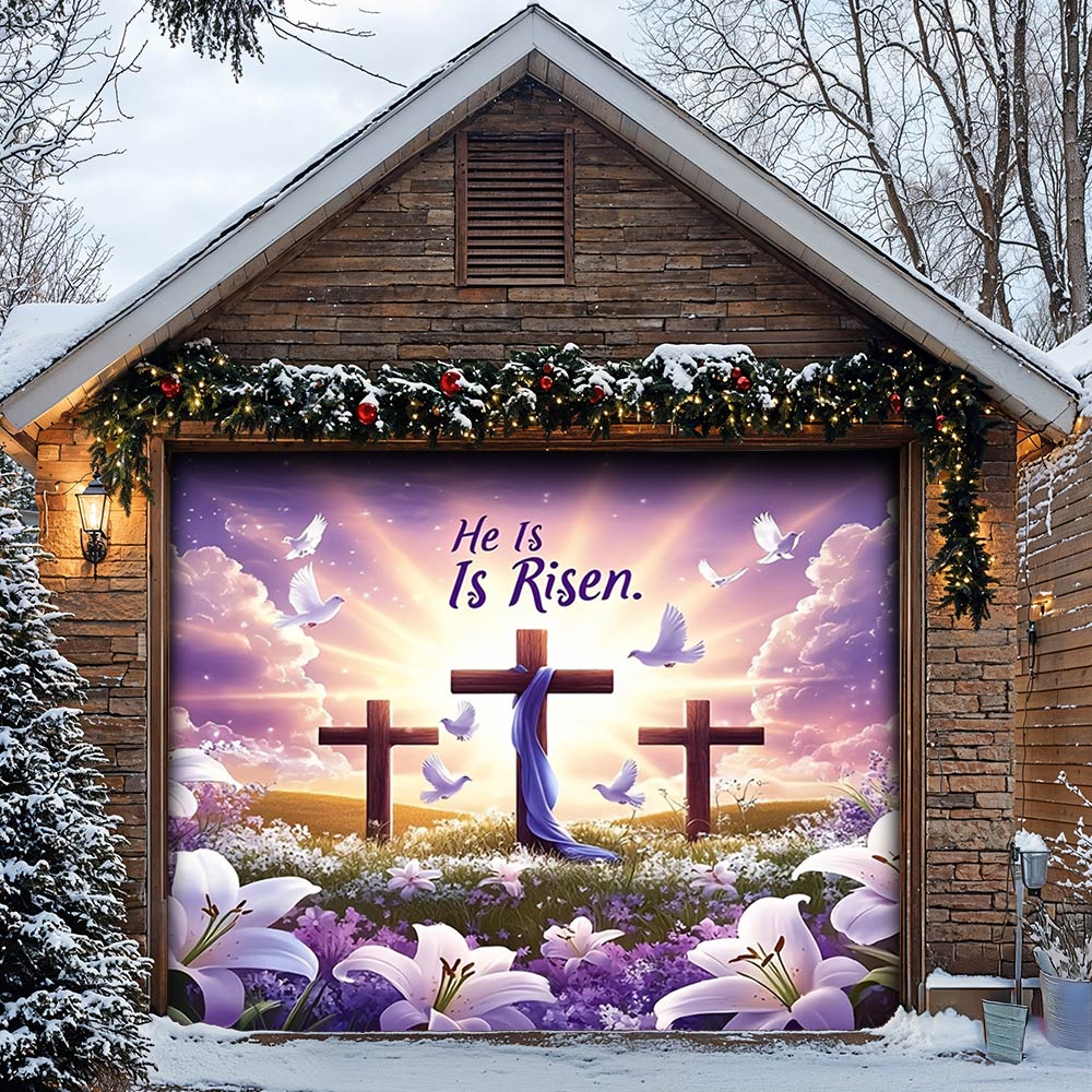 Lorva Garage Door Banner Decoration He Is Risen