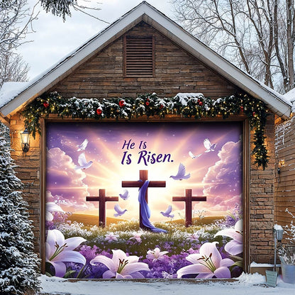 Lorva Garage Door Banner Decoration He Is Risen