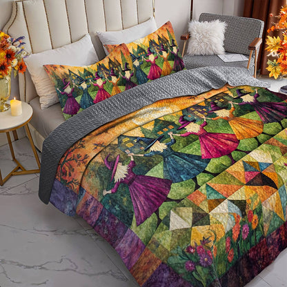 Witch Lorva All Season Quilt 3-Piece Set Dancing Through The Village