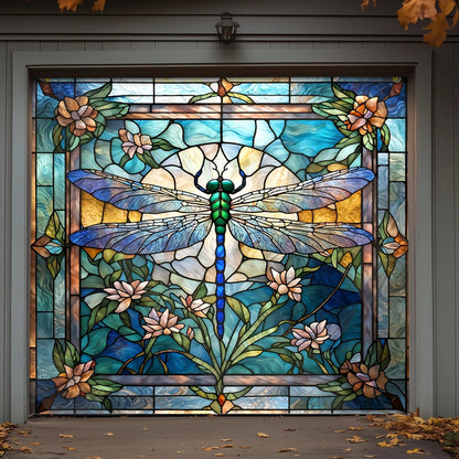 Lorva Dragonfly Garage Door Banner Decoration Mysterious Nature