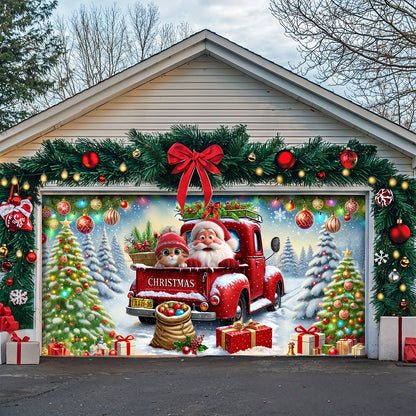 Lorva Christmas Garage Door Banner Decoration Happy Trip