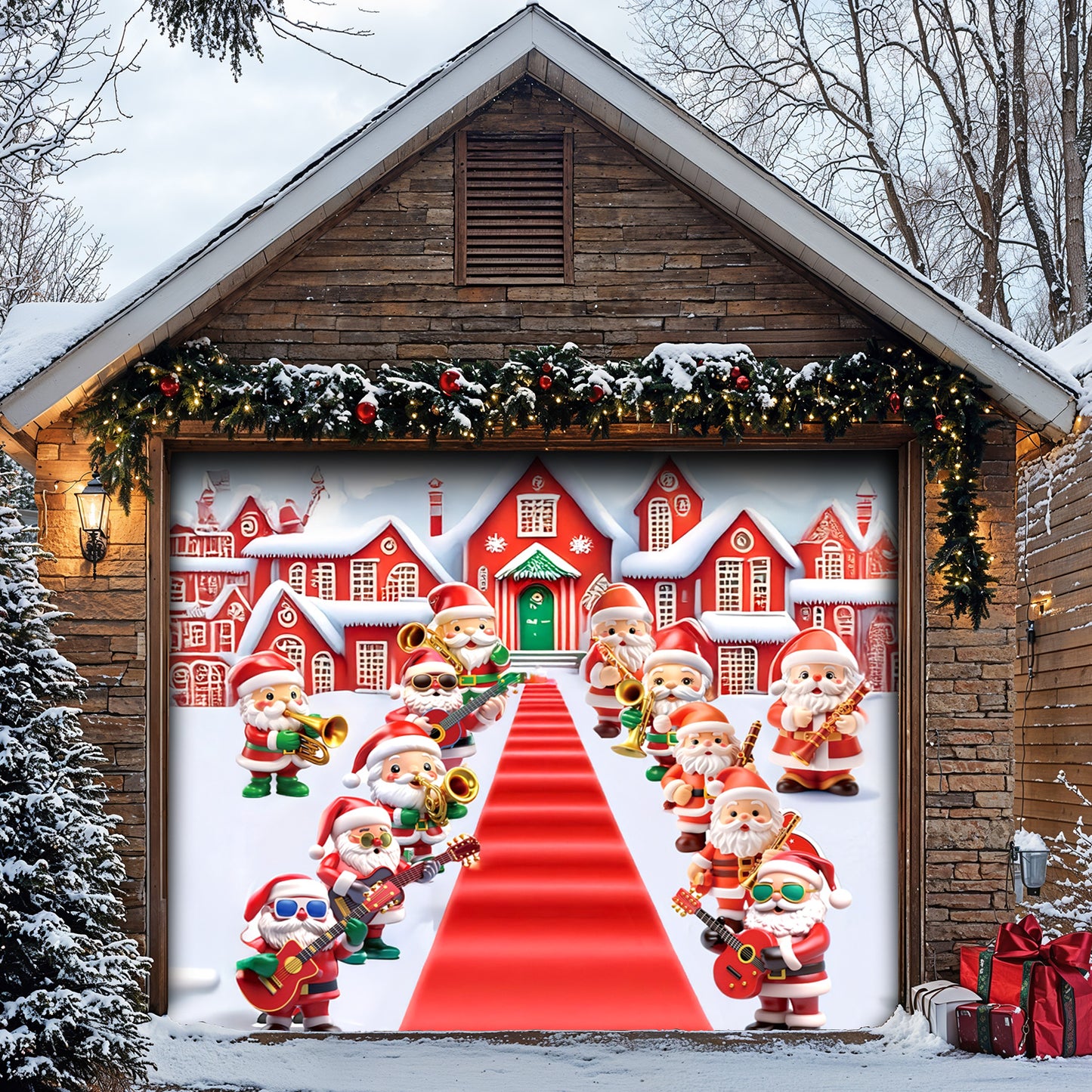 Lorva Christmas Garage Door Banner Decoration Welcome to Santa’s Town