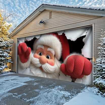 Lorva Christmas Garage Door Banner Decoration Santa's Surprise