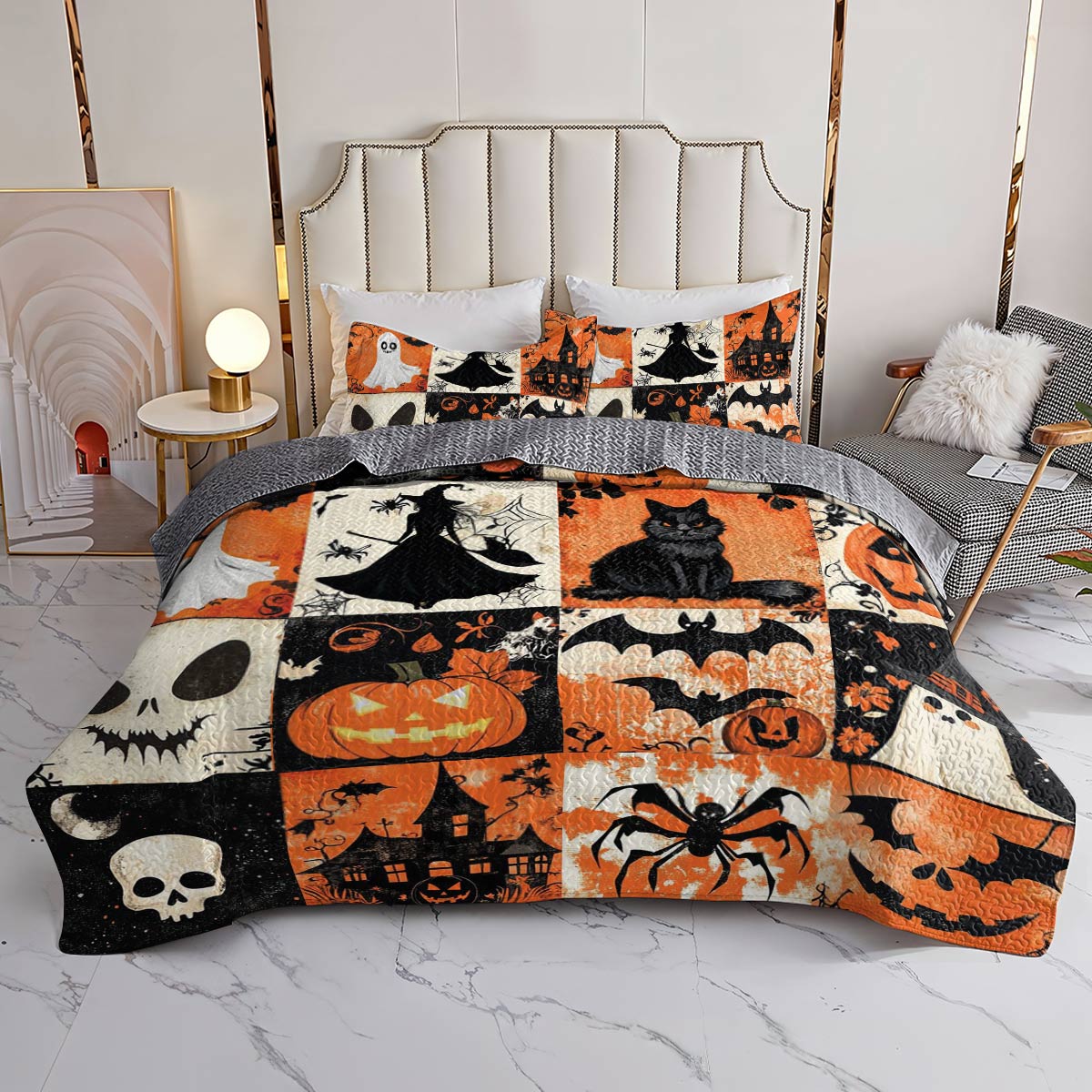 Lorva All Season Quilt 3-Piece Set Happy Halloween