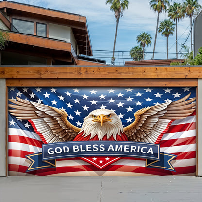 Lorva Christmas Garage Door Banner Decoration God Bless America