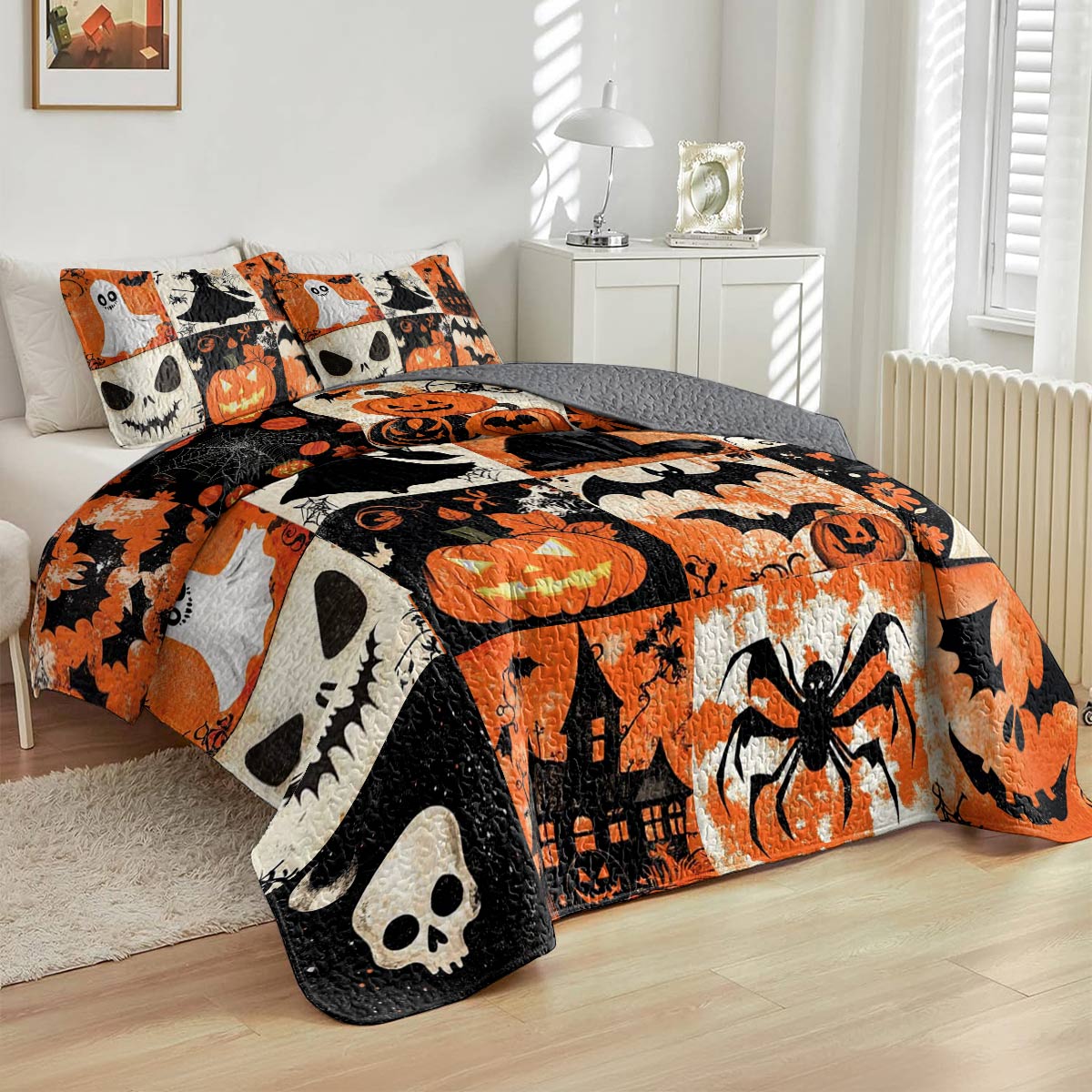 Lorva All Season Quilt 3-Piece Set Happy Halloween