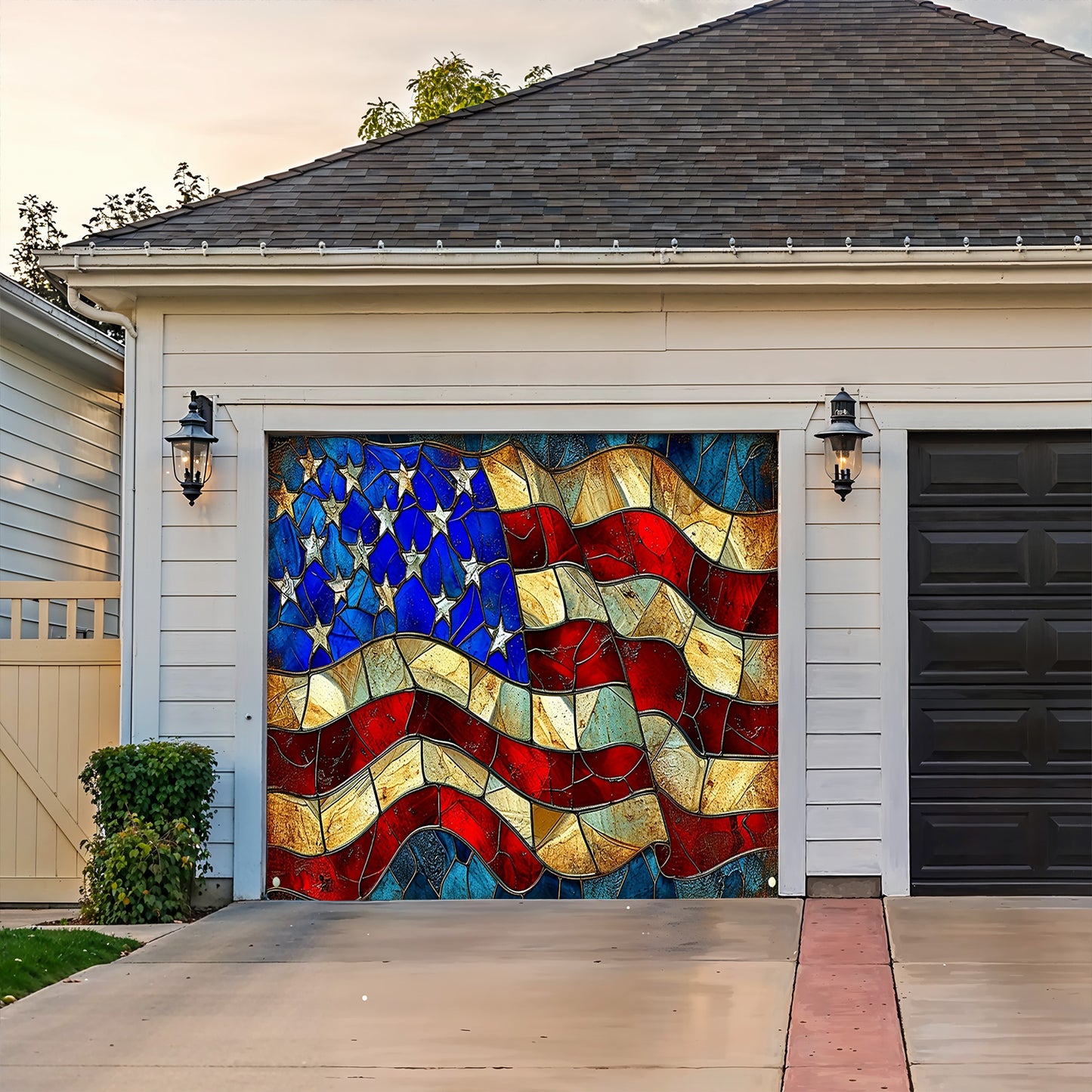 Lorva Patriotic Garage Door Banner Decoration American Flag