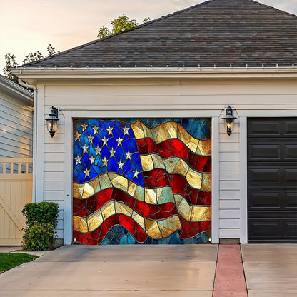 Lorva Patriotic Garage Door Banner Decoration American Flag