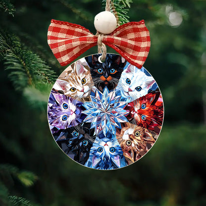 Lorva Cat 2D Acrylic Ornament Crystal Colorful