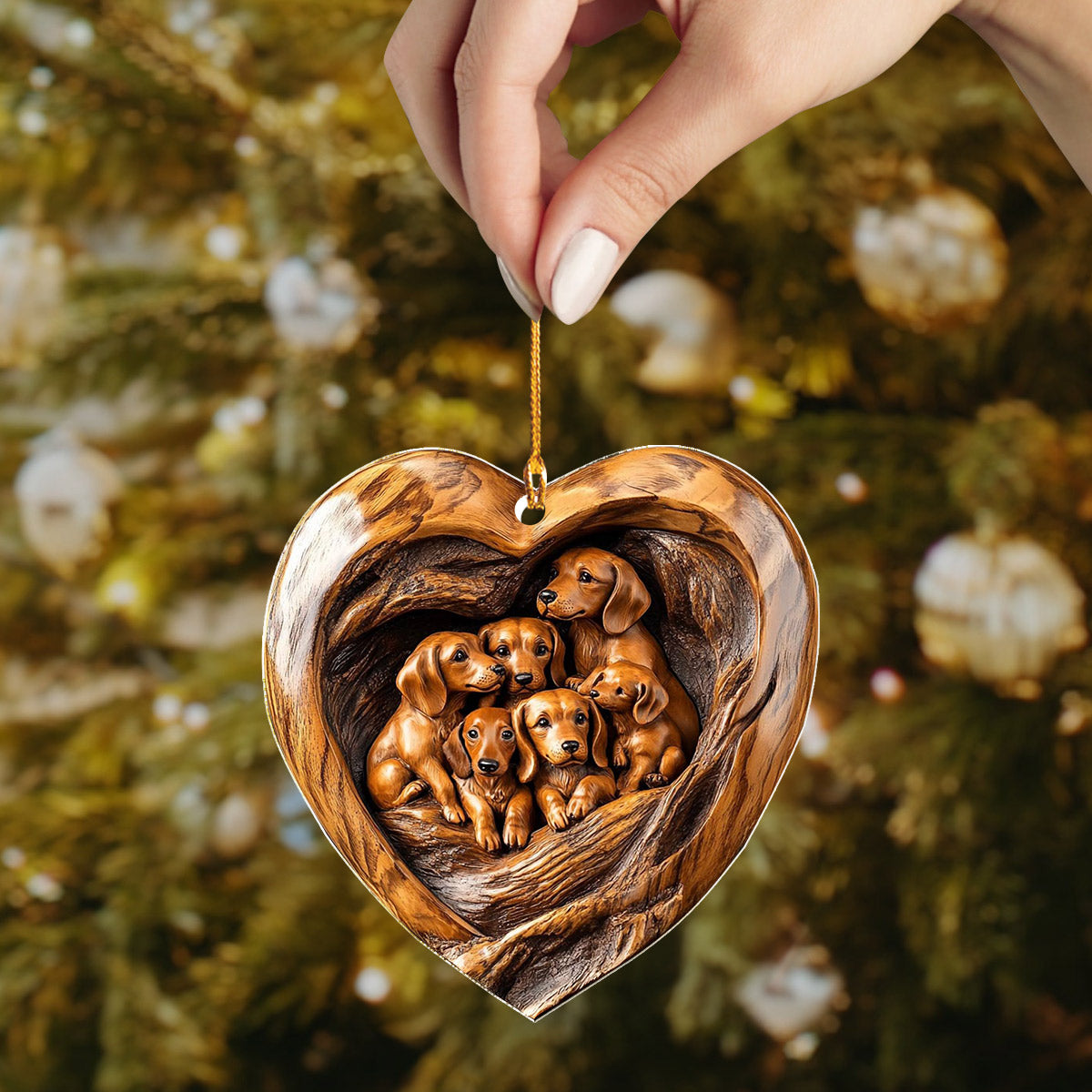 Lorva Dachshund 2D Acrylic Ornament Heart