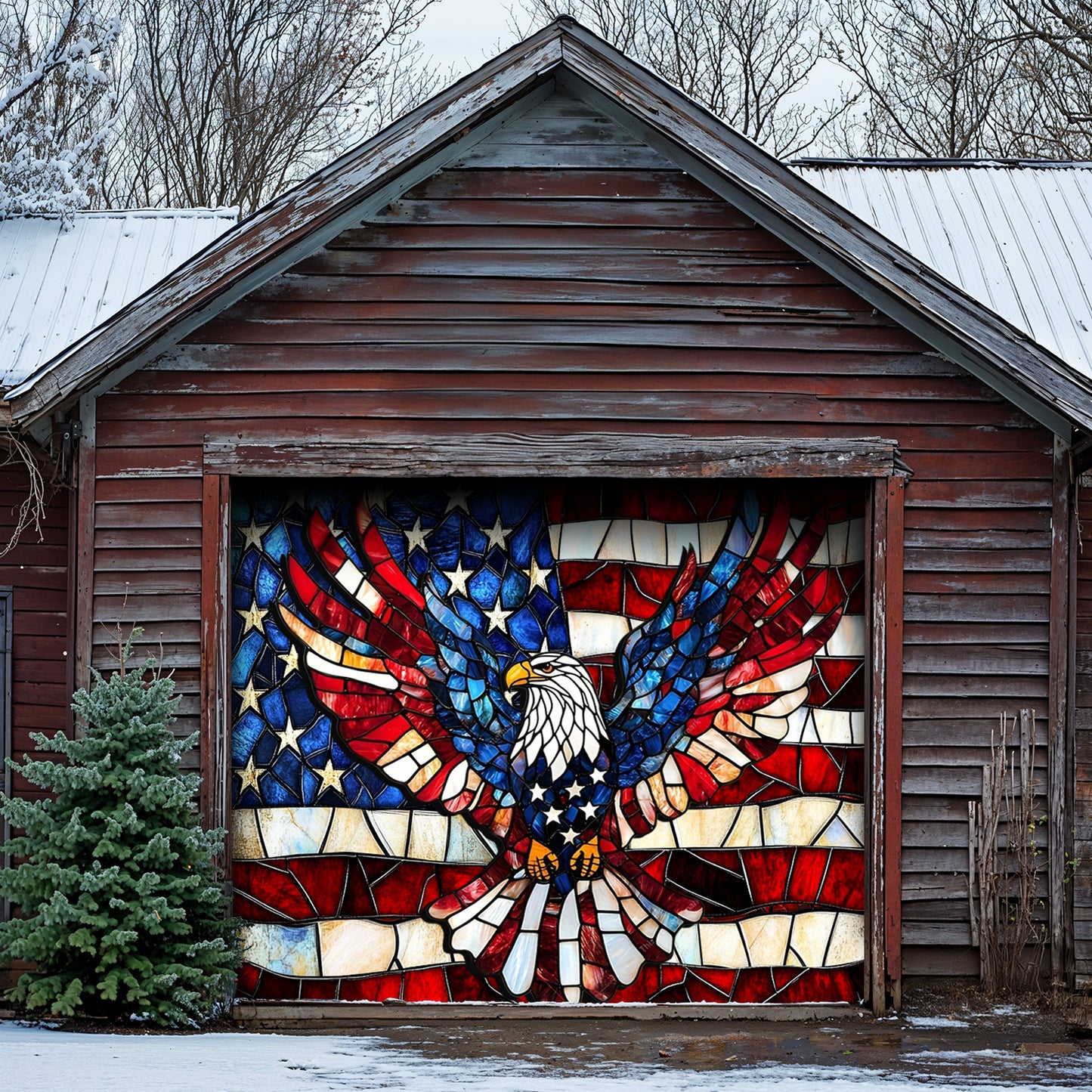 Lorva Garage Door Banner Decoration Proud Of My Country