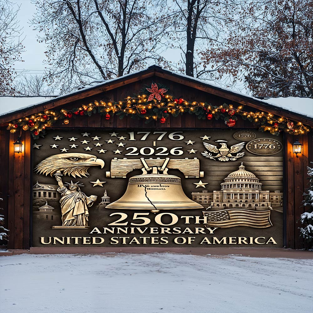 Lorva Patriotic Garage Door Banner Decoration Liberty