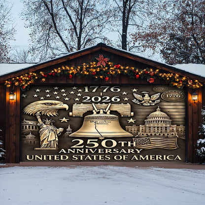 Lorva Patriotic Garage Door Banner Decoration Liberty