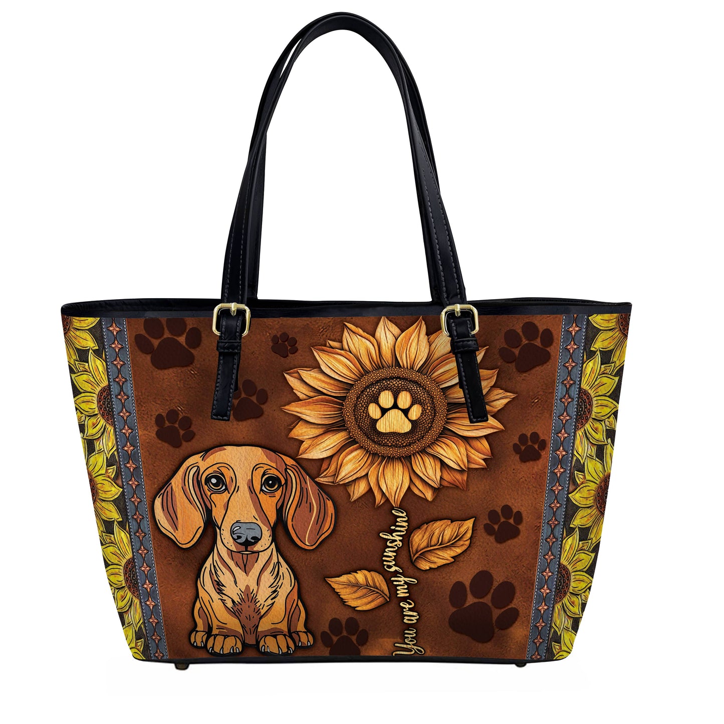 Lorva Leather Bag Dachshund You Are My Sunshine
