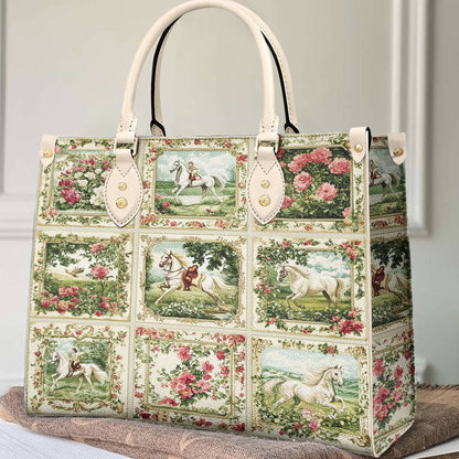 Lorva Leather Bag Horse Charm Floral Grace