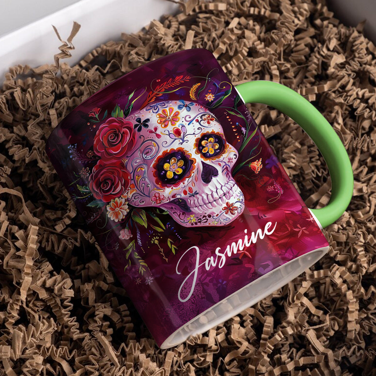 Lorva Personalized Mug Happy Gorgeous Sugar Skull