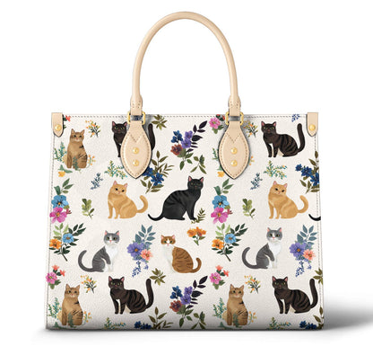 Lorva Cat Leather Bag Floral Gentle