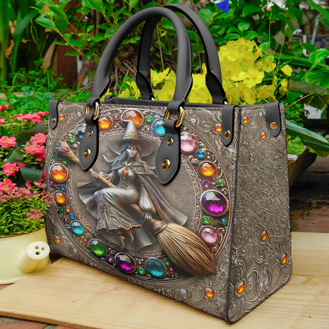 Witch Lorva Leather Bag Crystal Charm