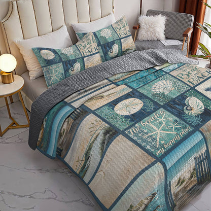 Lorva Beach All Season Quilt 3-Piece Set The Beach Is My Happy Place