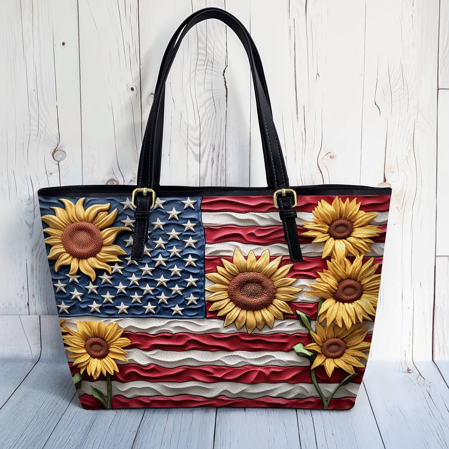 Lorva Leather Tote Bag Sunflower Freedom
