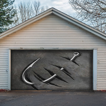 Lorva Fishing Garage Door Banner Decoration Reel Big Catch
