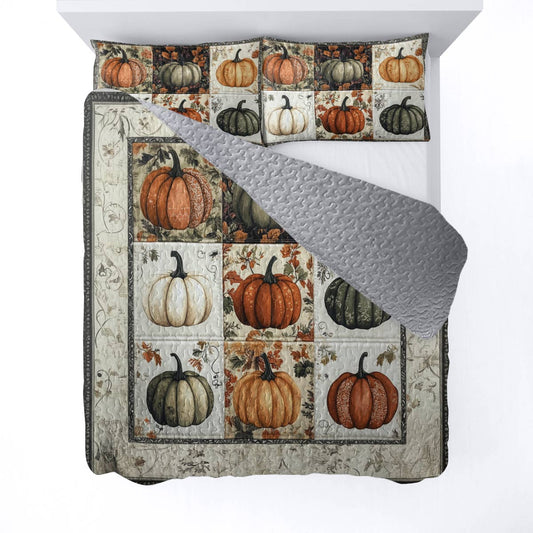 Lorva All Season Quilt 3-Piece Set Gentle Pumpkins