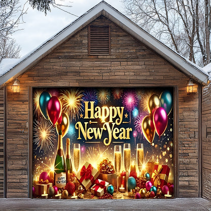 Lorva Garage Door Banner Decoration Happy New Year