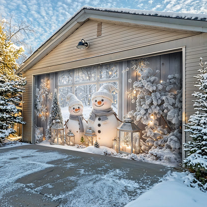 Lorva Snowman Garage Door Banner Decoration Beautiful Life
