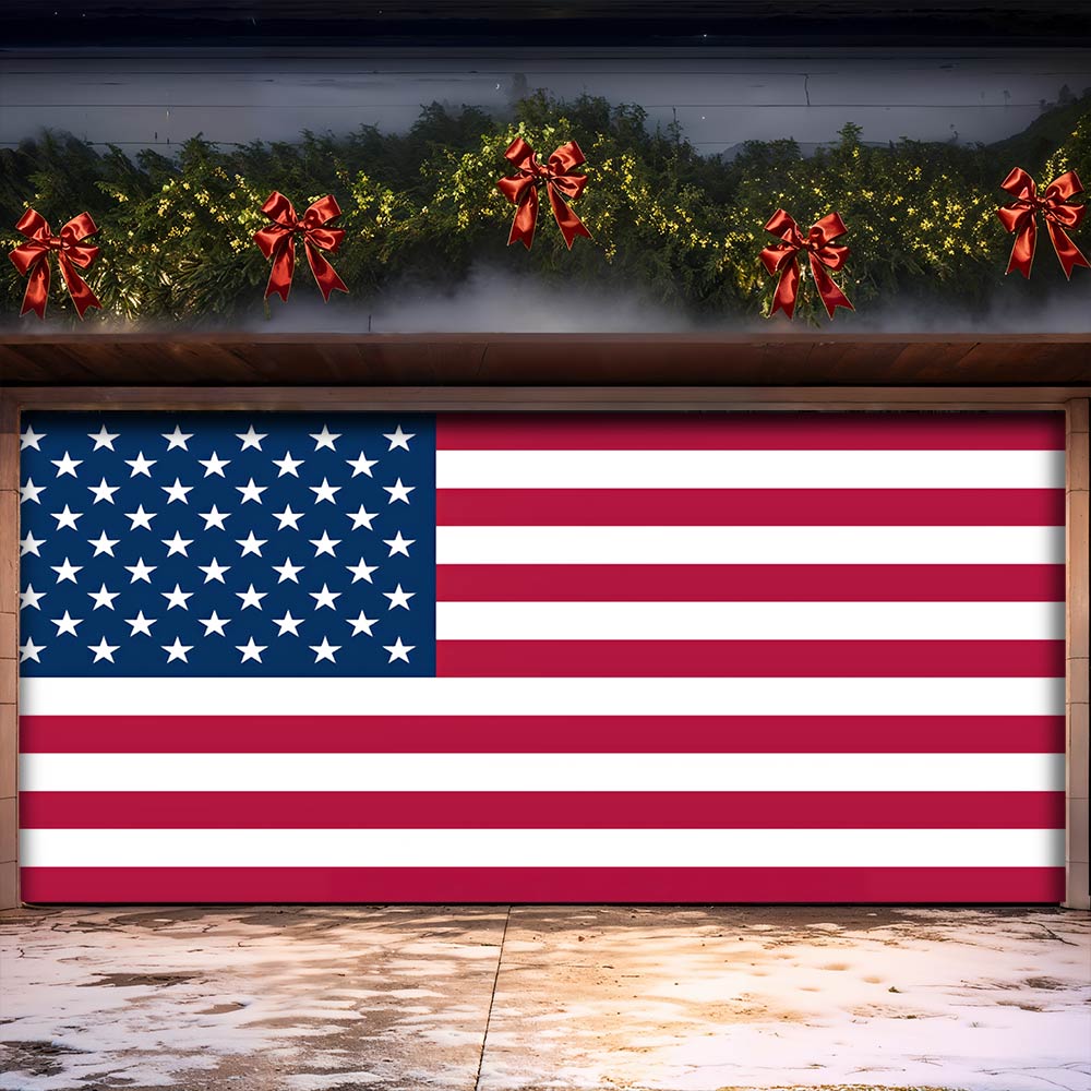 Lorva Garage Door Banner Decoration American Flag