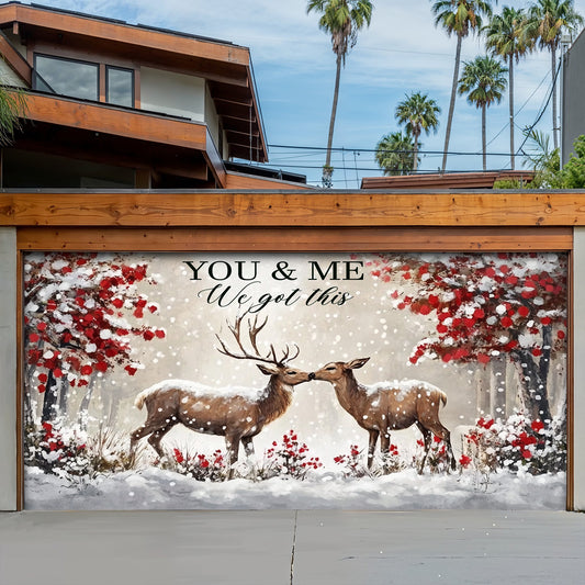 Lorva Deer Garage Door Banner Decoration Everlasting Love