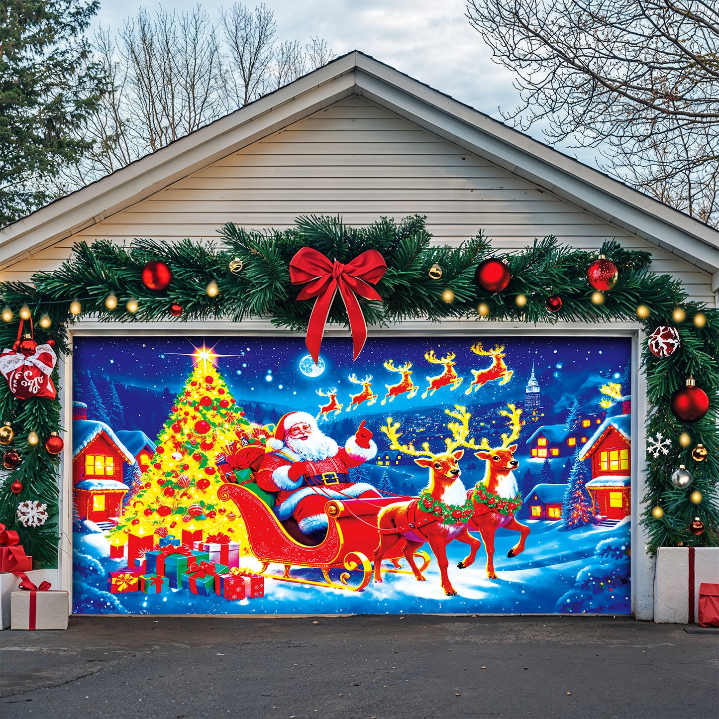 Lorva Christmas Garage Door Banner Decoration Merry Christmas