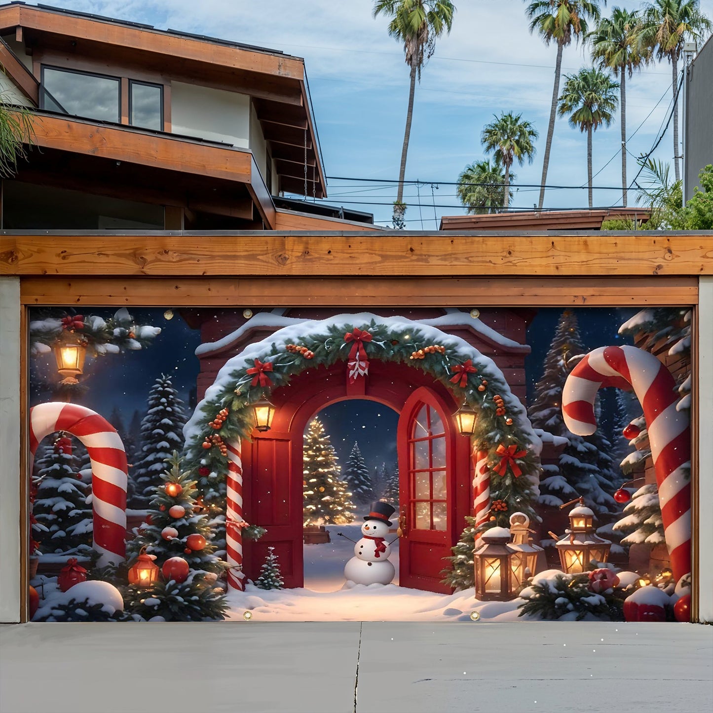 Lorva Christmas Garage Door Banner Decoration Christmas Gateway