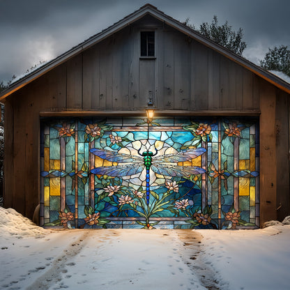 Lorva Dragonfly Garage Door Banner Decoration Mysterious Nature