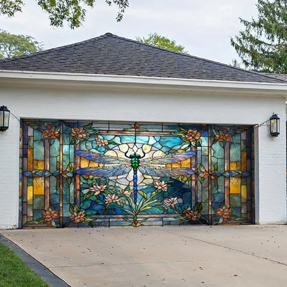 Lorva Dragonfly Garage Door Banner Decoration Mysterious Nature