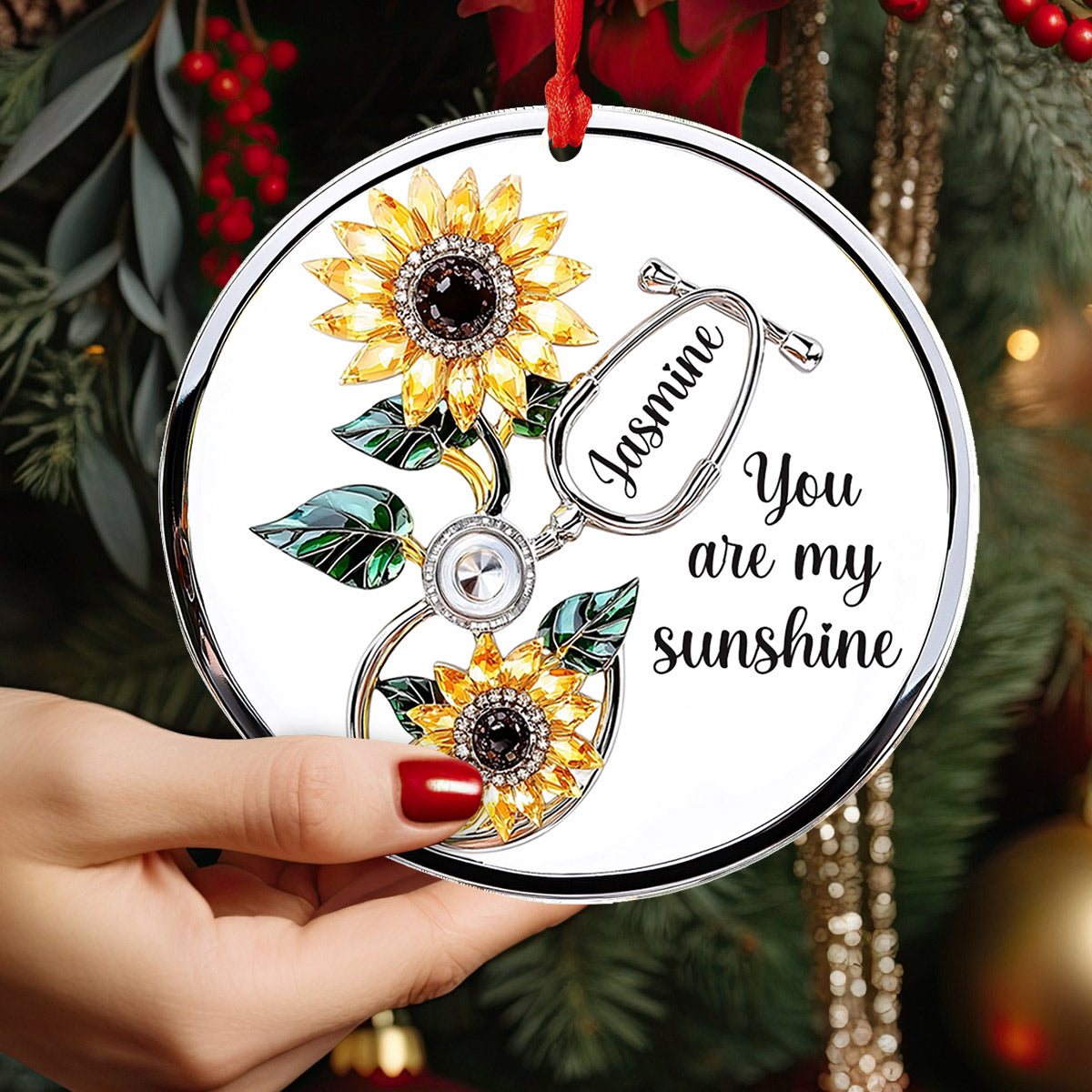 Lorva Personalized Nurse 2D Acrylic Ornament You Are My Sunshine