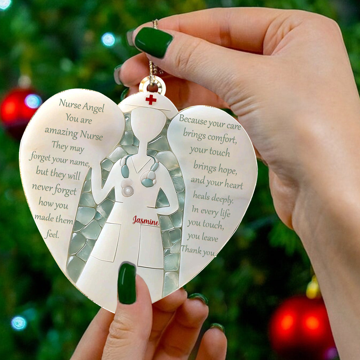 Lorva Nurse Personalized 2D Acrylic Ornament Nurse Angel