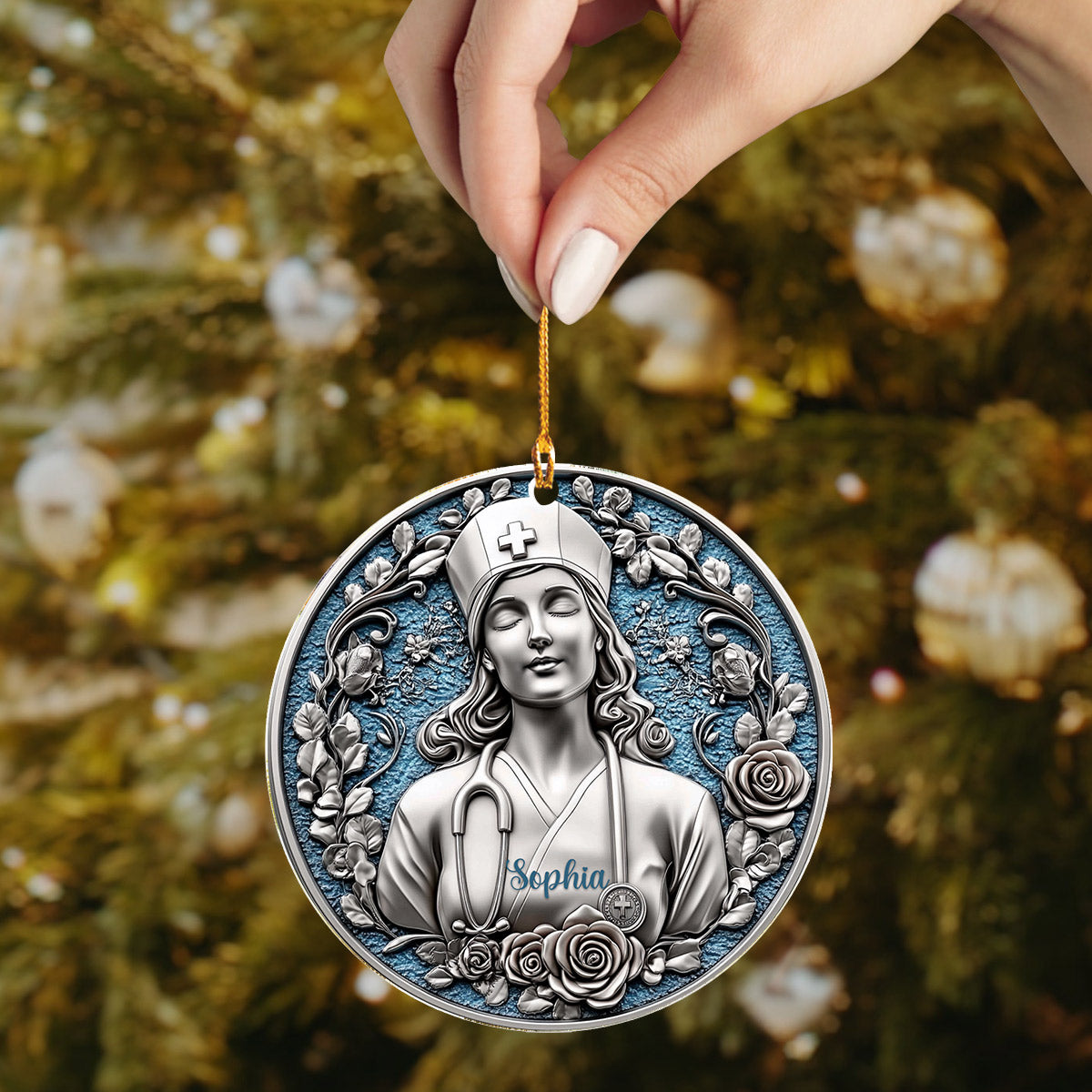 Lorva Nurse Personalized 2D Acrylic Ornament Healer’s Grace