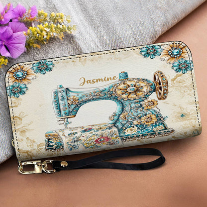Lorva Personalized Sewing Leather Wallet Baroque Bloom