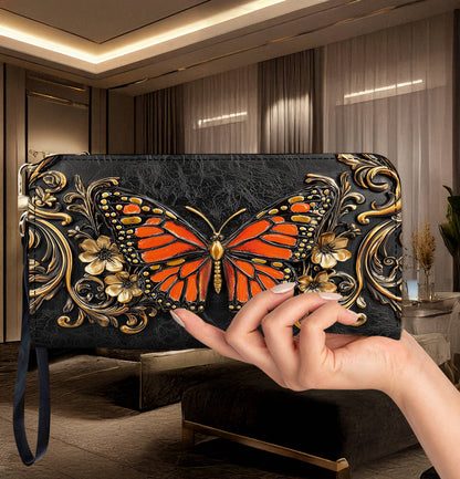 Lorva Butterfly Leather Wallet Victorian Blaze