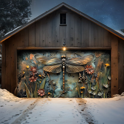 Lorva Garage Door Banner Decoration Enchanted Dragonfly