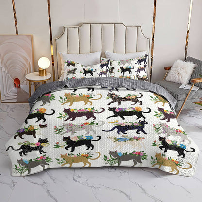 Lorva All Season Quilt 3-Piece Set Charming Floral Catwalk