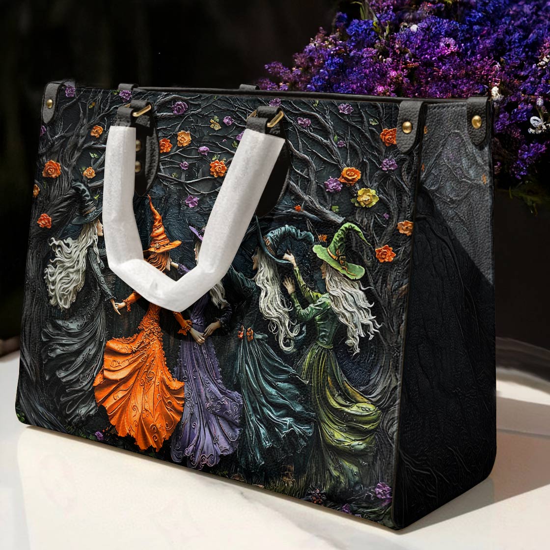 Witch Lorva Leather Bag Mysterious Dancing Witches