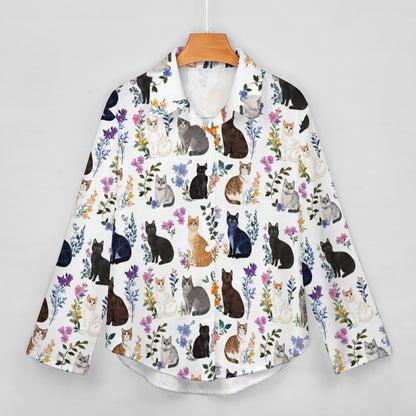 Lorva Cat shirt Charming Floral Cats