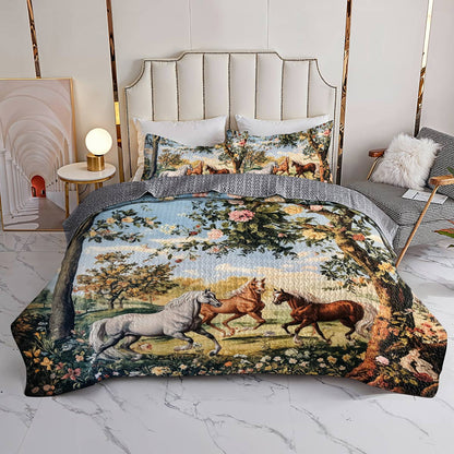 Lorva Horse All Season Quilt 3-Piece Set Friends