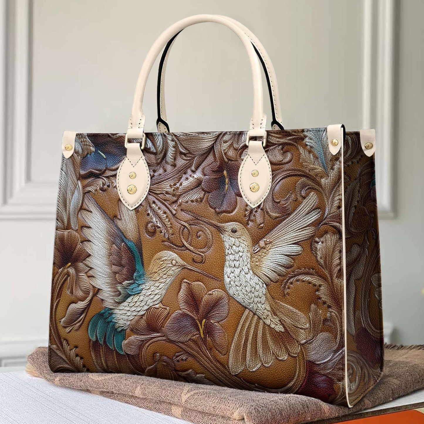 Lorva Hummingbird Leather Bag Blossom Whisper